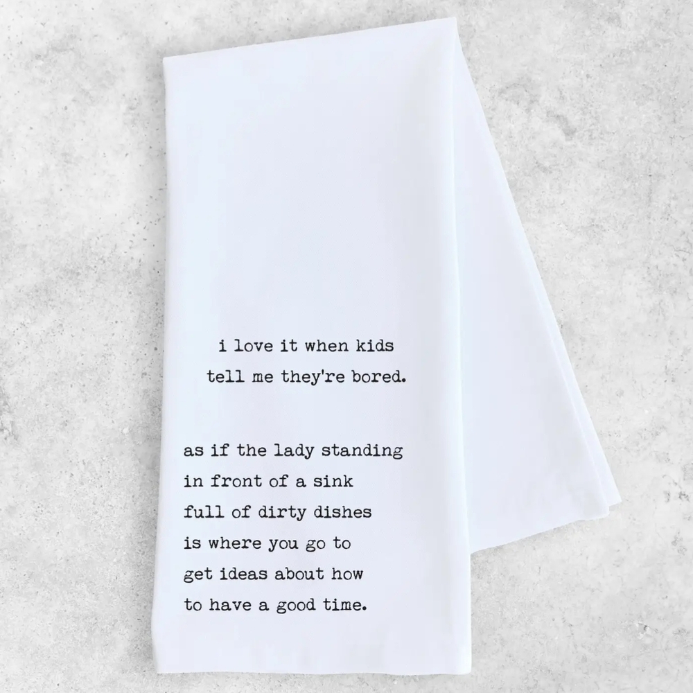 NWT SARCASTIC 100 Percent Cotton White Tea Towel